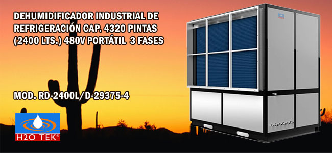 Deshumidificador industrial de refrigeración cap. 690 pintas -  Deshumidificadores H2O Tek