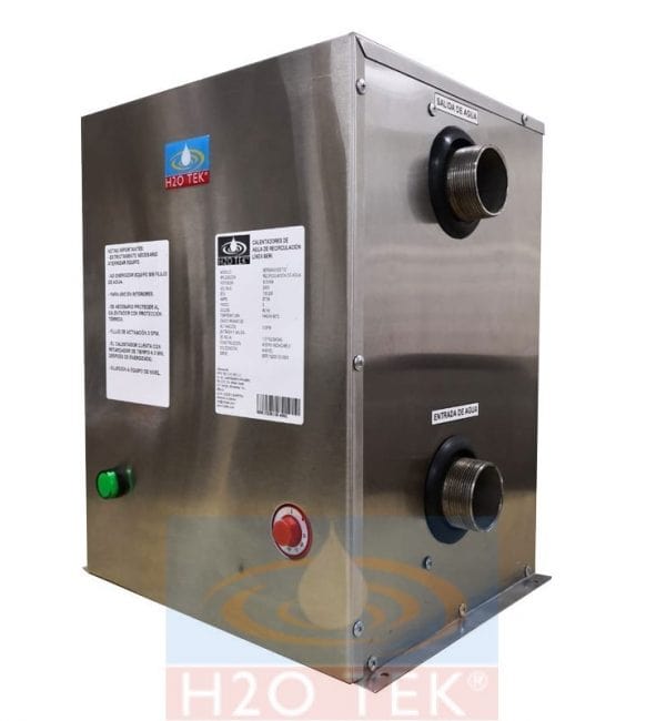 calentador gris marca h2otek