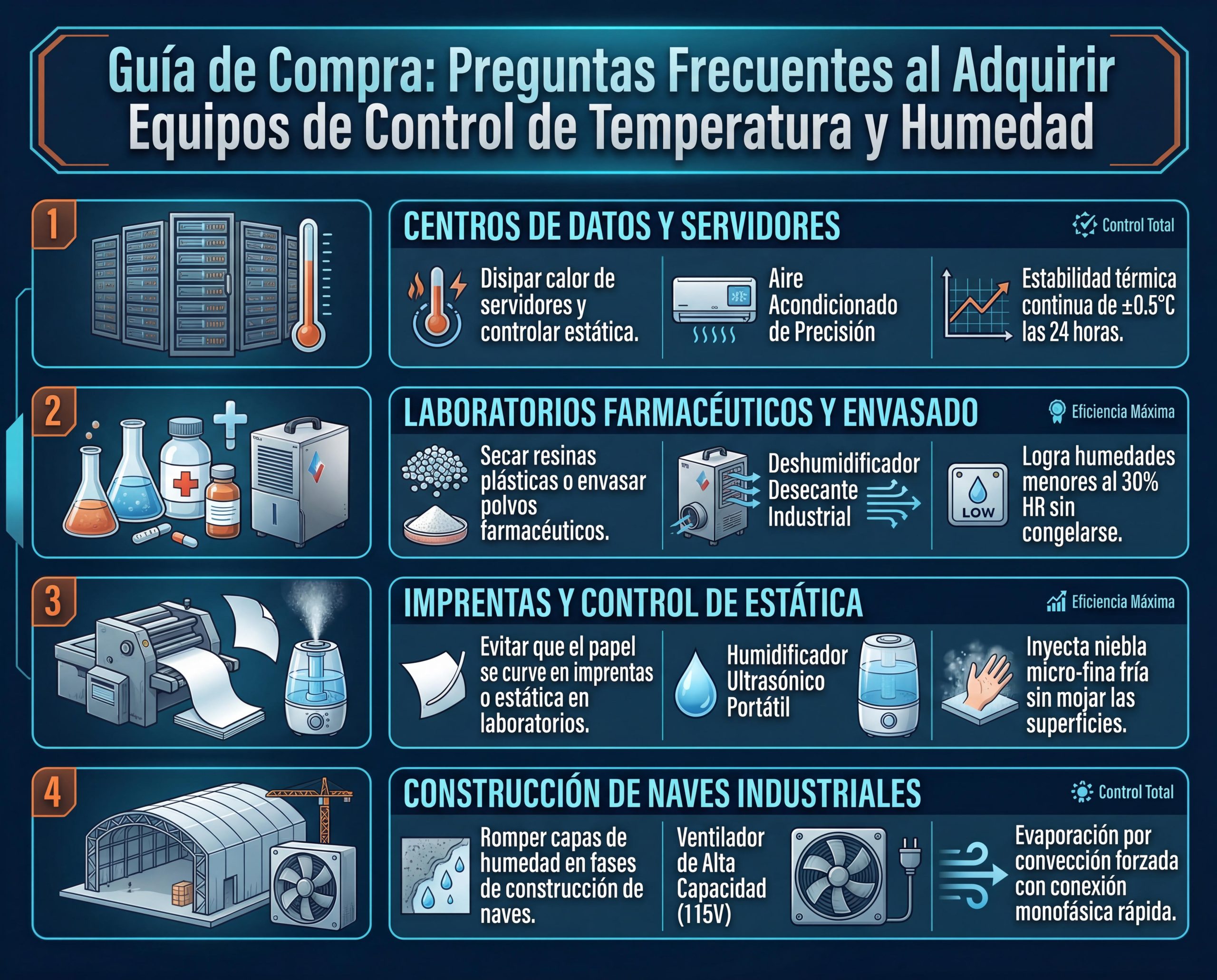 tabla de equipos de control de temperatura